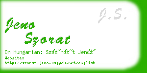 jeno szorat business card